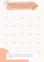 Aperçu - Fiches - Calcul mental spécial remplaçant CM2 période 1 - Page de couverture
