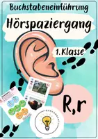 Vorschau - Arbeitsblätter - Buchstabeneinführung R - Buchstabe R - Hörspaziergang R mit Differenzierung - Deckblatt