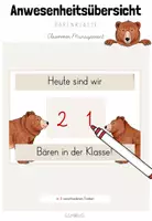 Vorschau - Poster - Classroom-Management: Anwesenheitsübersicht für deine Bärenklasse - Deckblatt
