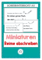 Vorschau - Stundenentwürfe - Reime abschreiben. Miniaturen im Anfangsunterricht. Schreibflüssigkeitstraining - Deckblatt