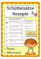 Vorschau - Arbeitsblätter - Vorgangsbeschreibung Küchen- und Rezeptverben: Schüttelsätze im Passiv – differenziert und praxisnah - Deckblatt