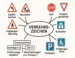 Vorschau - Arbeitsblätter - AB mit Fragen zum Thema "Verkehrszeichen" + Lösungsblatt + Mindmap + Infografik - Seite 2