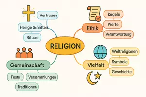 Vorschau - Poster - Lernposter + Arbeitsblätter zum Thema "Religion" + Lösung & MP3 + Mindmap + Infografiken - Seite 3