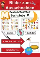 Vorschau - Mal- und Bastelvorlagen - Vokabelbilder Buchstabe M - Bilder zum ausschneiden (Klasse 1 und 2) - Deckblatt