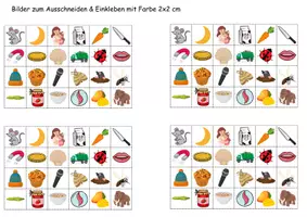 Vorschau - Mal- und Bastelvorlagen - Vokabelbilder Buchstabe M - Bilder zum ausschneiden (Klasse 1 und 2) - Seite 2