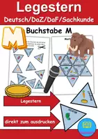 Vorschau - Spiele - GRATIS Legestern Buchstabe M Wortschatz - DaZ/DaF, Deutsch (Klassen 1 und 2) - Deckblatt