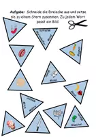 Vorschau - Spiele - GRATIS Legestern Buchstabe M Wortschatz - DaZ/DaF, Deutsch (Klassen 1 und 2) - Seite 1