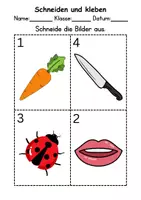 Vorschau - Mal- und Bastelvorlagen - Ausschneiden und kleben Buchstabe M - Wortschatz basteln Feinmotorik (Grundschule) - Seite 3
