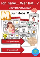 Vorschau - Mal- und Bastelvorlagen - Ich habe, wer hat? (Buchstabe M) 1. Klasse Deutsch, DaZ/DaF - Wortschatz Förderung, Hörverstehen, Leseverstehen - Gruppenspiel - Deckblatt
