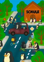 Vorschau - Arbeitsblätter - Pinguinstarke Verkehrserziehung - Deckblatt