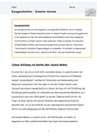 Vorschau - Arbeitsblätter - Kurzgeschichten - Kreative Version - Deckblatt
