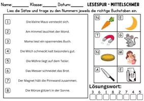 Vorschau - Spiele - Lesespur / Leserätsel Thema Buchstabe M - DaZ/DaF, Deutsch - Seite 2