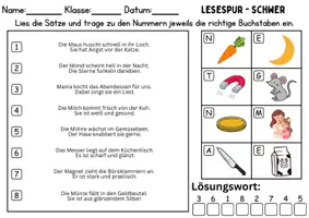 Vorschau - Spiele - Lesespur / Leserätsel Thema Buchstabe M - DaZ/DaF, Deutsch - Seite 3