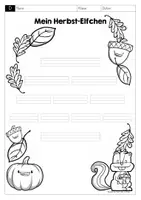 Vorschau - Arbeitsblätter - Herbst-Elfchen schreiben (Grundschule Klasse 2–3) – Arbeitsblatt mit Anleitung für kreatives Schreiben im Deutschunterricht - Seite 1