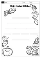 Vorschau - Arbeitsblätter - Herbst-Elfchen schreiben (Grundschule Klasse 2–3) – Arbeitsblatt mit Anleitung für kreatives Schreiben im Deutschunterricht - Seite 3