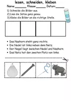 Vorschau - Arbeitsblätter - Buchstabe N Leserätsel - Lesen, schneiden, kleben - DaZ/DaF, Deutsch, Sachunterricht - Seite 2
