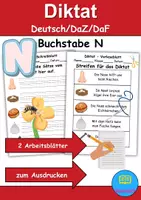 Vorschau - Arbeitsblätter - Materialpaket - Schreiben und Sprache Thema Buchstabe N - DaZ/DaF, Deutsch - Seite 1