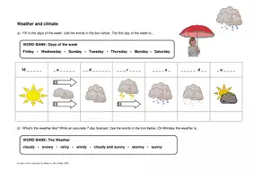Vorschau - Arbeitsblätter - Weather and climate (Englisch Wochentage und Wetter) - Seite 1