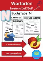 Vorschau - Lehrpläne/Lehrermaterial - Wortarten Buchstabe N - DaZ/DaF, Deutsch (Nomen, Verben, Adjektive) - Deckblatt