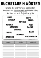 Vorschau - Lehrpläne/Lehrermaterial - Wortarten Buchstabe N - DaZ/DaF, Deutsch (Nomen, Verben, Adjektive) - Seite 2