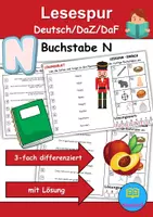 Vorschau - Spiele - Lesespur / Leserätsel Thema Buchstabe N - DaZ/DaF, Deutsch - Deckblatt