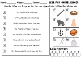 Vorschau - Spiele - Lesespur / Leserätsel Thema Buchstabe N - DaZ/DaF, Deutsch - Seite 2