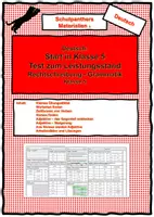 Vorschau - Arbeitsblätter - Deutsch Klasse 5 - Eingangstest zum Leistungsstand - Deckblatt