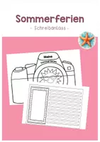 Vorschau - Arbeitsblätter - Schreibanlass_Sommerferien - Deckblatt