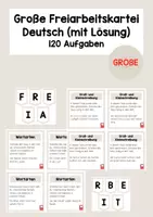 Vorschau - Aufgabenkarten - Riesige Freiarbeitskartei - Klasse 2/3 Deutsch (120 Aufgaben!) inklusive Selbstkontrolle - Deckblatt