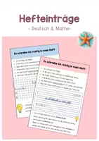 Vorschau - Arbeitsblätter - So schreibe ich in mein Heft (Hefteinträge: Deutsch&Mathe, Lineatur 3 und 4) - Seite 1