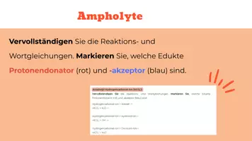 Vorschau - Arbeitsblätter - Ampholyte, Autoprotolyse und Ionenprodukt des Wassers - Seite 2