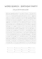 Vorschau - Arbeitsblätter - Birthday Party / Word Search / Suchsel / Englisch 3-5 - Seite 2