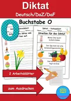 Vorschau - Test - GRATIS - Diktat Thema Buchstabe O - DaZ/DaF, Deutsch (Klasse 1 bis 4) - Deckblatt