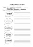 Vorschau - Arbeitsblätter - Direkte Rede / wörtliche Rede bilden - Deckblatt