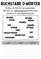 Vorschau - Arbeitsblätter - Wortarten Buchstabe O - DaZ/DaF, Deutsch (Nomen, Verben, Adjektive) - Seite 3