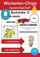 Vorschau - Mal- und Bastelvorlagen - Wortarten Chips Buchstabe O - DaZ/DaF, Deutsch (Nomen, Verben, Adjektive) - Deckblatt