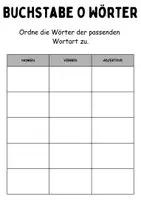 Vorschau - Mal- und Bastelvorlagen - Wortarten Chips Buchstabe O - DaZ/DaF, Deutsch (Nomen, Verben, Adjektive) - Seite 1