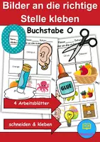 Vorschau - Lehrpläne/Lehrermaterial - Bilder an die richtige Stelle kleben Thema Buchstabe O - DaZ/DaF, Deutsch (Wortschatz) - Deckblatt