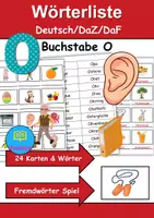 Vorschau - Mal- und Bastelvorlagen - Wörterliste Buchstabe O - DaZ/DaF, Deutsch (Grundschule) Kartenspiel - Deckblatt