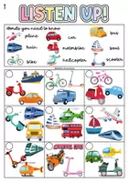 Vista previa - Hojas de trabajo - Recurso Listening Inglés Primaria (Temática transportes) - página 2