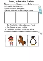 Vorschau - Mal- und Bastelvorlagen - Buchstabe P Leserätsel - Lesen, schneiden, kleben - DaZ/DaF, Deutsch, Sachunterricht - Seite 1