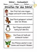 Vorschau - Test - GRATIS - Diktat Thema Buchstabe P - DaZ/DaF, Deutsch (Klasse 1 bis 4) - Seite 1