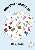 Vorschau - Spiele - Weather - match it! (Young world 1 - Unit 4 "Throught the year") - Deckblatt