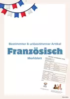 Vorschau - Merkblätter - Französisch: Merkblatt unbestimmter/bestimmter Artikel - Deckblatt