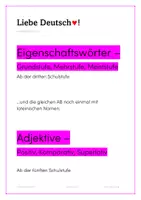 Vorschau - Arbeitsblätter - Vergleichsformen Grundstufe, Mehrstufe, Meiststufe - Deckblatt