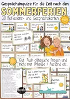 Vorschau - Spiele - 35 Gesprächskarten Sommerferien - Austausch zum Schuljahresanfang - Deckblatt