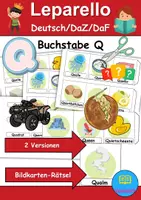 Vorschau - Spiele - Leporello/Faltbuch Thema Buchstabe Q (Klasse 1 und 2) - Deckblatt
