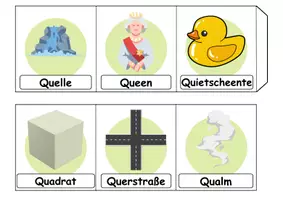 Vorschau - Spiele - Leporello/Faltbuch Thema Buchstabe Q (Klasse 1 und 2) - Seite 2
