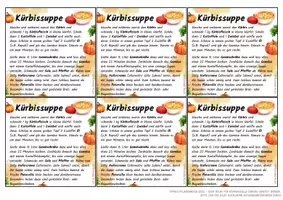 Vorschau - Unterrichtsreihen - Kürbissuppe | Mini-Rezeptkarte | vegan | Herbstgruß | Klasse 3–6 - Seite 1