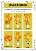 Vorschau - Spiele - Bewegungspause Plakat Fuchs - Deckblatt
